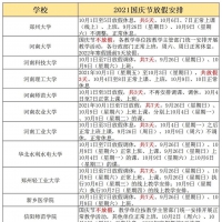 國慶不放假、寒假提前！河南省37所高校發(fā)布放假通知！